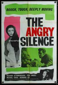 h002 ANGRY SILENCE English one-sheet movie poster '61 Attenborough, Angeli