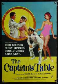 h005 CAPTAIN'S TABLE English one-sheet movie poster '60 sexy Peggy Cummins!