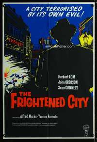h007 FRIGHTENED CITY English one-sheet movie poster '62 Sean Connery, Lom