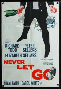 h013 NEVER LET GO English one-sheet movie poster '62 Peter Sellers