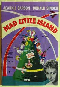 h018 ROCKETS GALORE English one-sheet movie poster '57 Mad Little Island!