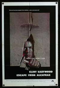 h187 ESCAPE FROM ALCATRAZ one-sheet movie poster '79 Eastwood, Lettick art!