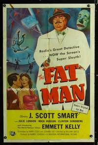 h195 FAT MAN one-sheet movie poster '51 young Rock Hudson, William Castle