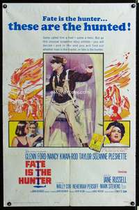 h197 FATE IS THE HUNTER one-sheet movie poster '64 Glenn Ford, Nancy Kwan