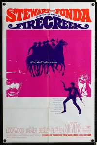 h207 FIRECREEK one-sheet movie poster '68 James Stewart, Henry Fonda