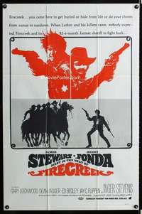 h208 FIRECREEK military one-sheet movie poster '68 James Stewart, Henry Fonda
