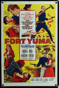 h224 FORT YUMA one-sheet movie poster '55 Peter Graves, John Hudson