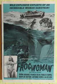 h229 FROGWOMAN one-sheet movie poster '59 sexy Dawn Addams underwater!