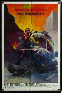 h232 GAUNTLET one-sheet movie poster '77 Eastwood, Frank Frazetta art!
