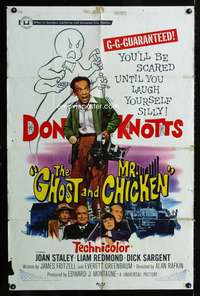 h236 GHOST & MR CHICKEN one-sheet movie poster '65 Don Knotts scared silly!