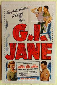 h239 GI JANE one-sheet movie poster '51 Tom Neal, Jean Porter, Iris Adrian