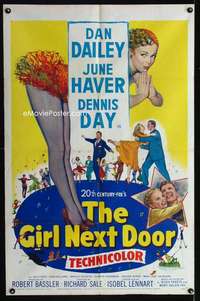 h243 GIRL NEXT DOOR one-sheet movie poster '53 Dan Dailey, June Haver