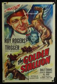 h254 GOLDEN STALLION one-sheet movie poster '49 Roy Rogers, Dale Evans