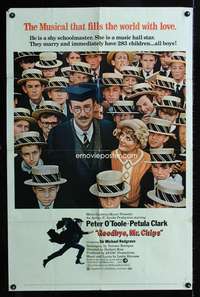 h263 GOODBYE MR CHIPS one-sheet movie poster '70 teacher Peter O'Toole!