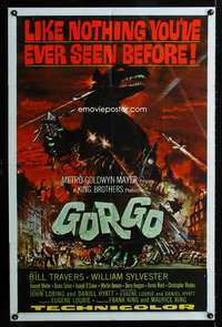 h266 GORGO one-sheet movie poster '61 great Joseph Smith horror artwork!