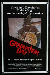 h268 GRADUATION DAY one-sheet movie poster '81 teen high school horror!