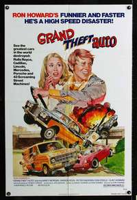 h270 GRAND THEFT AUTO one-sheet movie poster '77 Ron Howard, Roger Corman