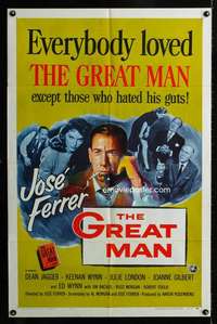 h275 GREAT MAN style A one-sheet movie poster '57 Jose Ferrer, Julie London