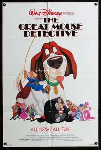 h276 GREAT MOUSE DETECTIVE one-sheet movie poster '86 Disney cartoon!