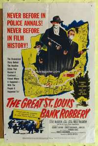 h279 GREAT ST LOUIS BANK ROBBERY one-sheet movie poster '59 Steve McQueen
