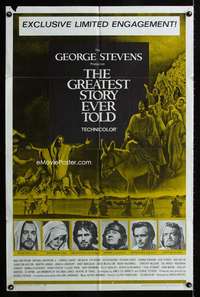h281 GREATEST STORY EVER TOLD one-sheet movie poster '65 George Stevens