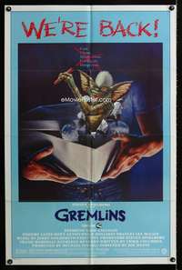 h284 GREMLINS one-sheet movie poster R85 Joe Dante horror comedy!