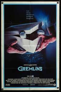 h285 GREMLINS advance one-sheet movie poster '84 Joe Dante horror comedy!