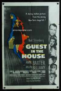 h288 GUEST IN THE HOUSE one-sheet movie poster '44mentally ill Anne Baxter!