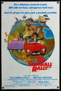 h294 GUMBALL RALLY style A one-sheet movie poster '76 car racing, Sarrazin