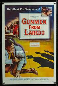 h296 GUNMEN FROM LAREDO one-sheet movie poster '59 Hell-bent for vengeance!