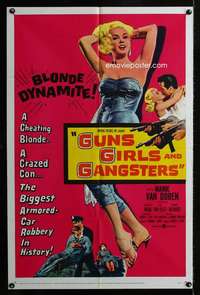 h301 GUNS, GIRLS & GANGSTERS one-sheet movie poster '59 bad Mamie Van Doren!
