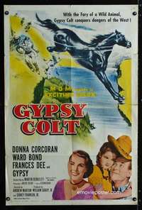 h304 GYPSY COLT one-sheet movie poster '54 Dee, fury of a wild stallion!