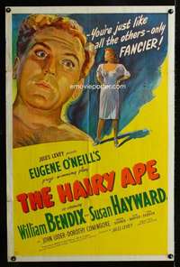 h306 HAIRY APE one-sheet movie poster '44 Eugene O'Neill, William Bendix