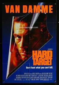 h317 HARD TARGET one-sheet movie poster '93 John Woo, Jean-Claude Van Damme