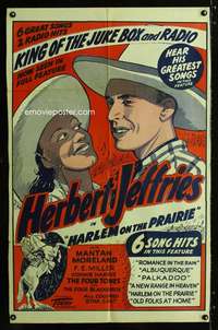 h320 HARLEM ON THE PRAIRIE one-sheet movie poster R48 cowboy Herb Jeffries!