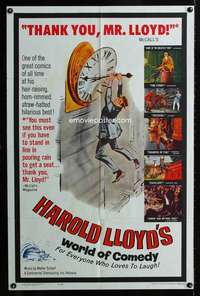 h321 HAROLD LLOYD'S WORLD OF COMEDY one-sheet movie poster '62 best image!