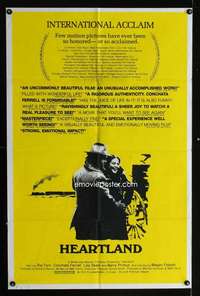 h327 HEARTLAND one-sheet movie poster '80 early pioneer Rip Torn!