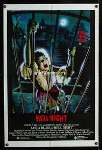 h332 HELL NIGHT one-sheet movie poster '81 Linda Blair, Jarvis artwork!!