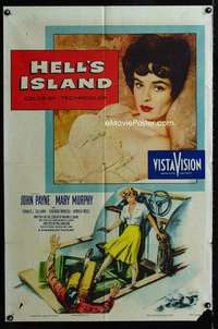 h339 HELL'S ISLAND style A one-sheet movie poster '55 sexy Mary Murphy!