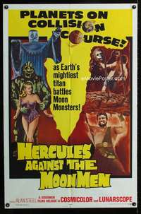 h341 HERCULES AGAINST THE MOON MEN one-sheet movie poster '65 Alan Steel