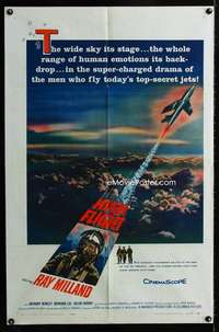 h348 HIGH FLIGHT one-sheet movie poster '57 Ray Milland, Anthony Newley