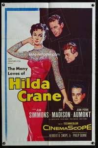 h355 HILDA CRANE one-sheet movie poster '56 Jean Simmons, Guy Madison