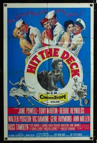 h363 HIT THE DECK one-sheet movie poster '55 Debbie Reynolds, Jane Powell