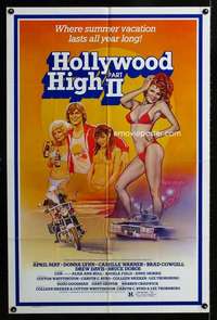h367 HOLLYWOOD HIGH 2 one-sheet movie poster '81 summer vacation sex!