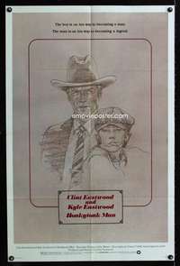 h375 HONKYTONK MAN one-sheet movie poster '82 Clint & Kyle Eastwood!