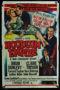 h376 HOODLUM EMPIRE one-sheet movie poster '52 Donlevy, Trevor, noir!