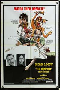 h381 HOSPITAL style B one-sheet movie poster '71 George C. Scott, Chayefsky