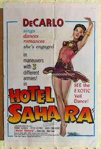 h386 HOTEL SAHARA one-sheet movie poster '51 sexy exotic Yvonne De Carlo!