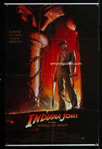 h402 INDIANA JONES & THE TEMPLE OF DOOM one-sheet movie poster '84 Ford