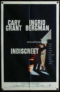 h403 INDISCREET one-sheet movie poster '58 Cary Grant, Ingrid Bergman